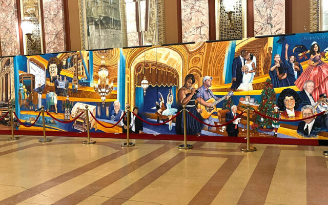 “Twin Centennial” Mural Revealed at Rialto Square Theatre